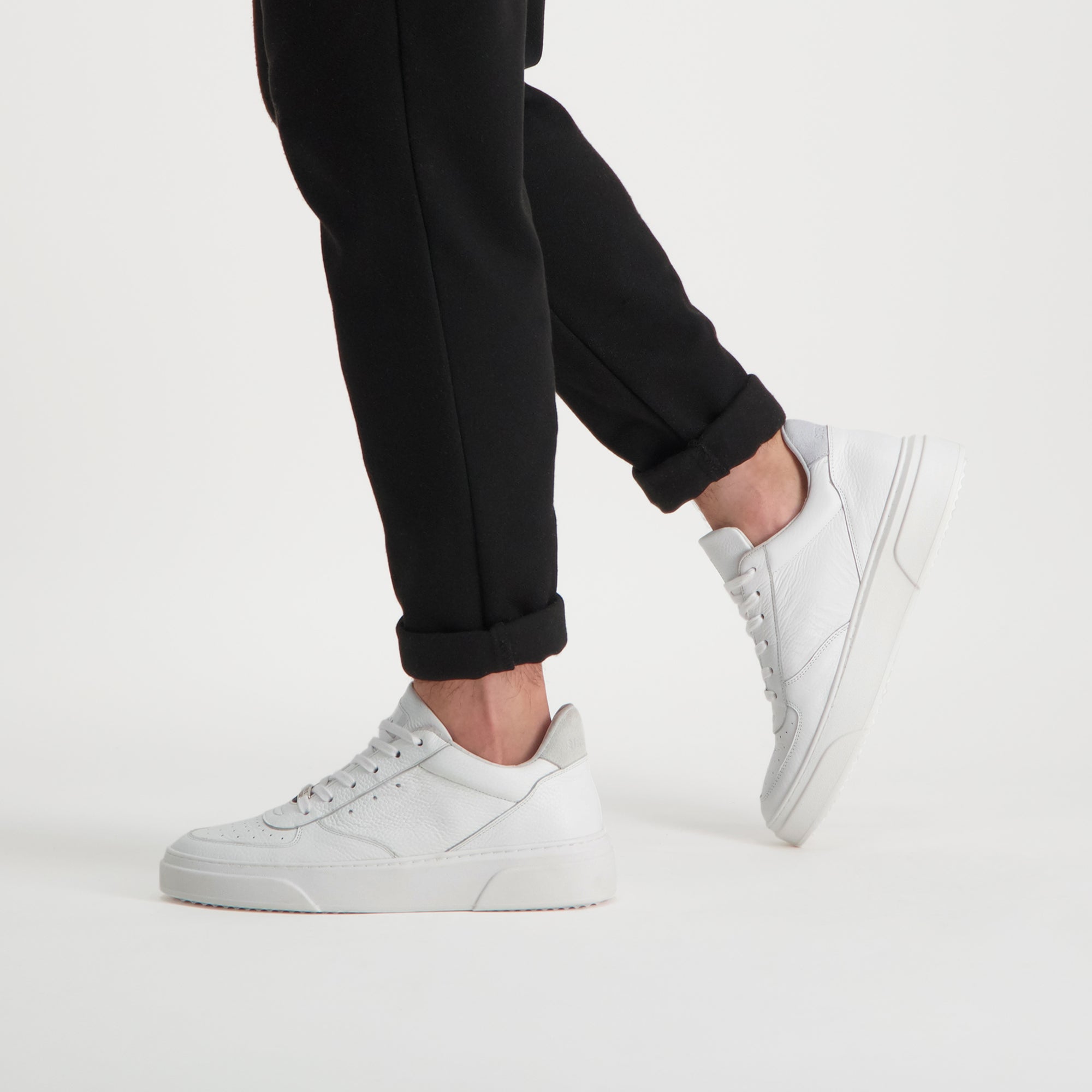 Brent White Leather Sneakers