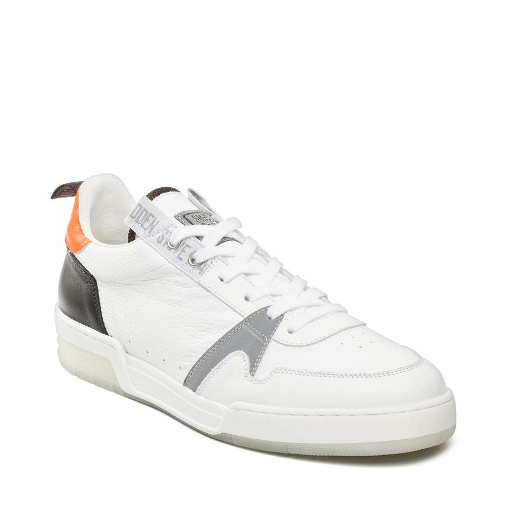 Kean-M White and Orange Sneakers