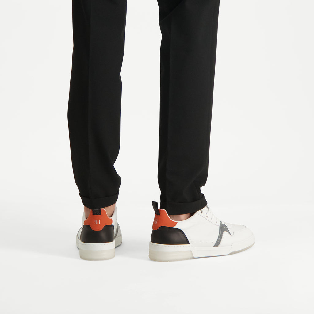 Kean-M White and Orange Sneakers