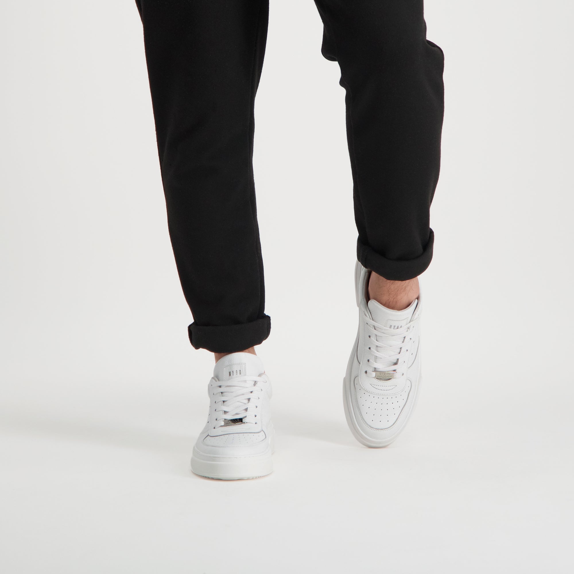 Brent White Leather Sneakers