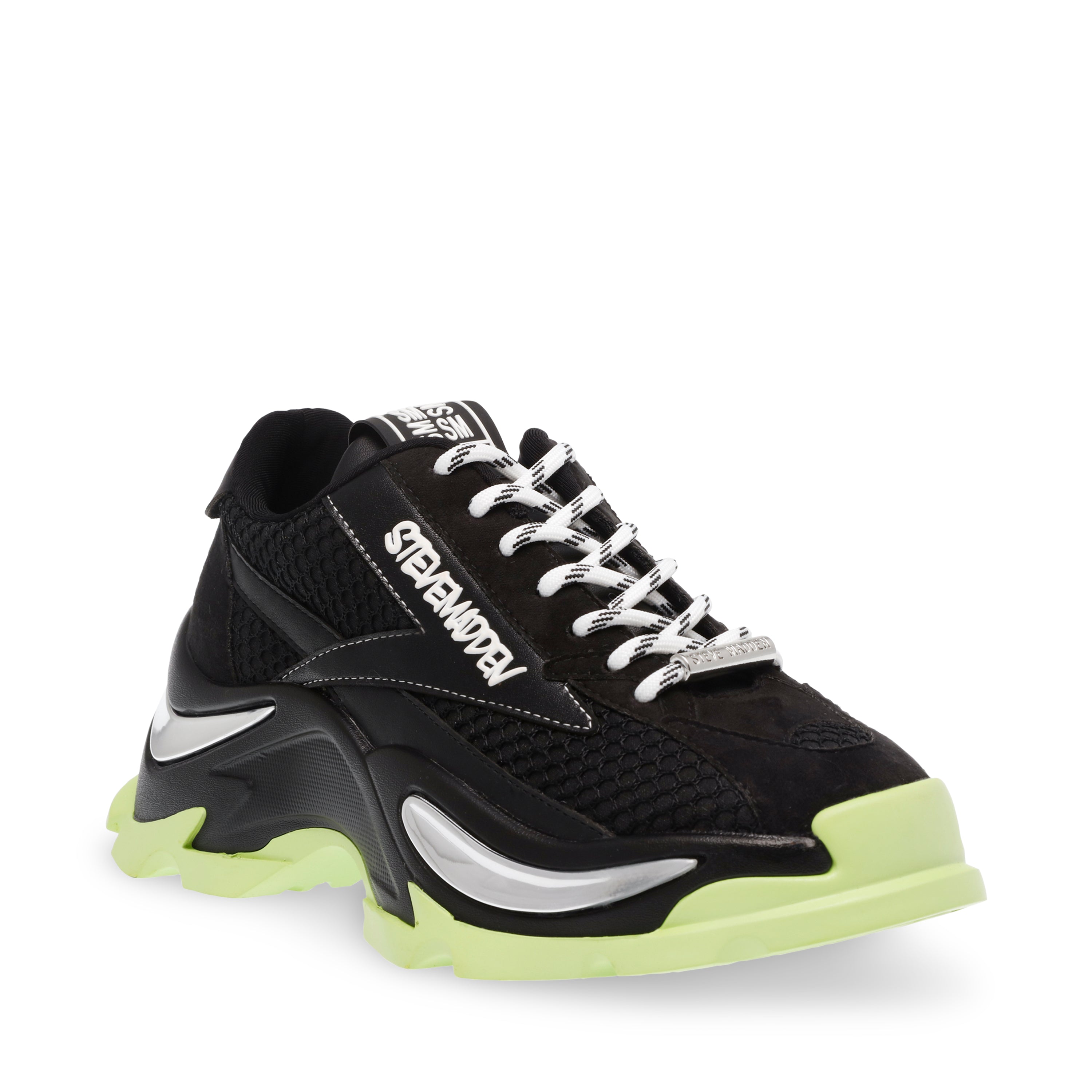 Zoomz Black and Lime Sneakers