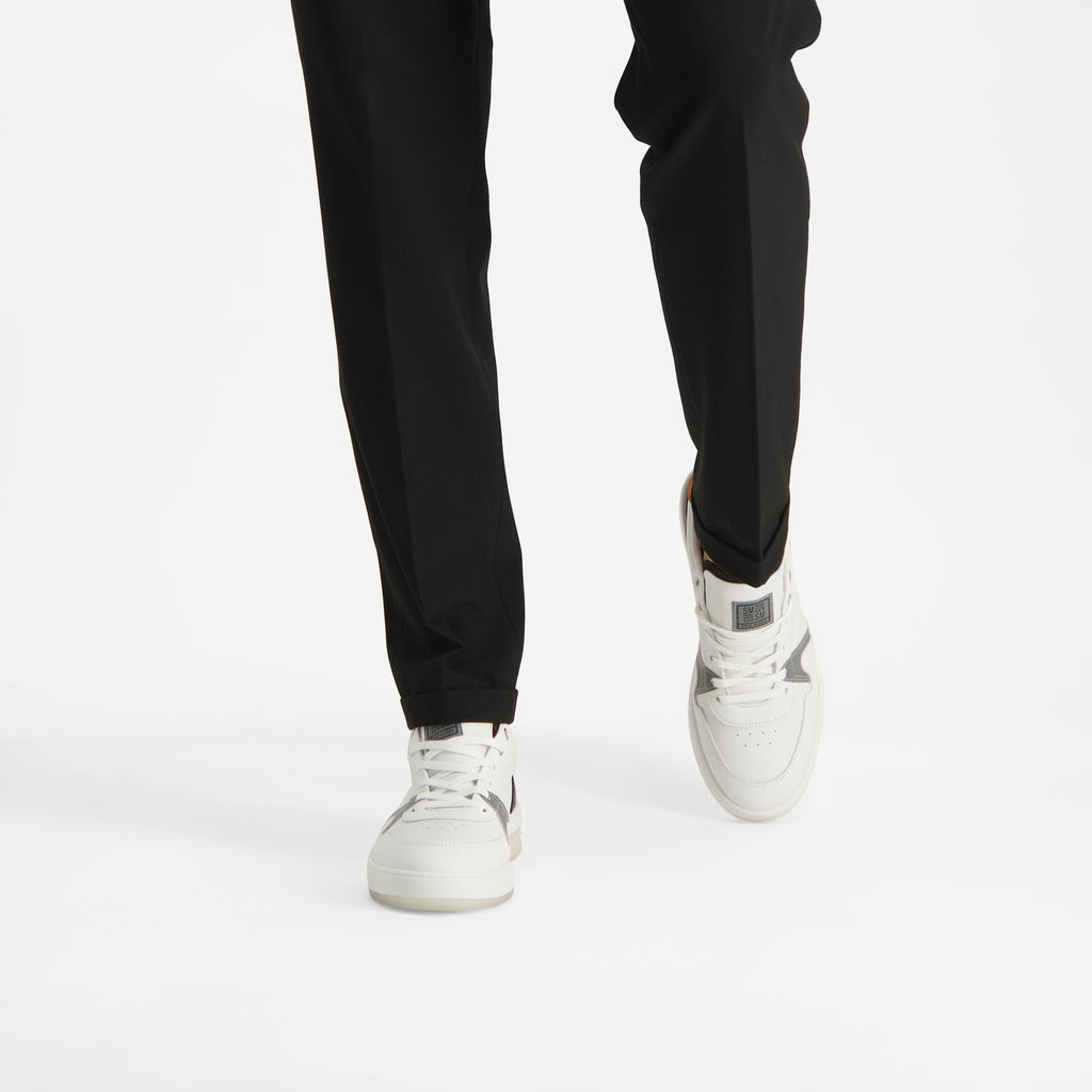 Kean-M White and Orange Sneakers